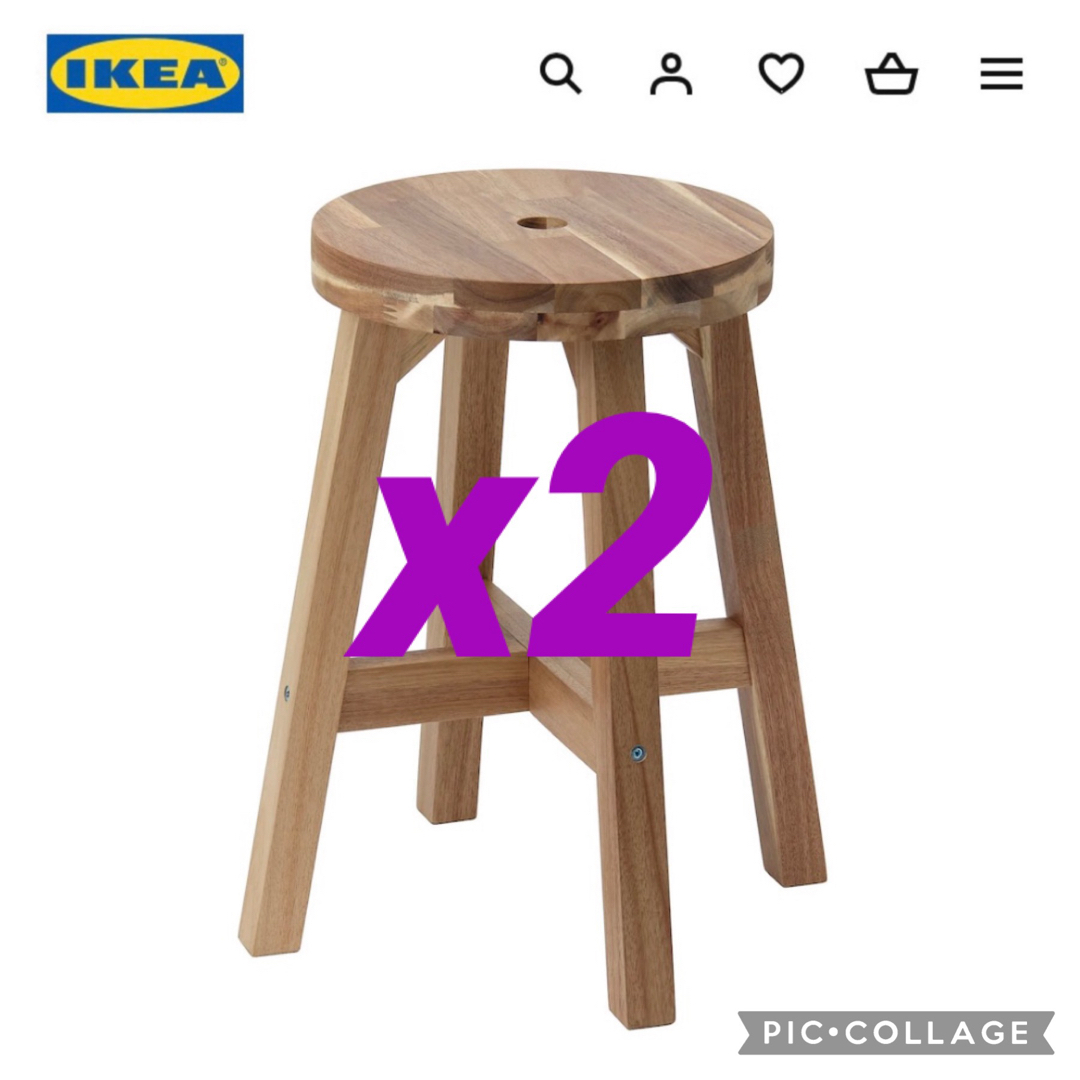 IKEA - IKEA イケア スコグスタ スツール アカシア材 2脚セットの通販