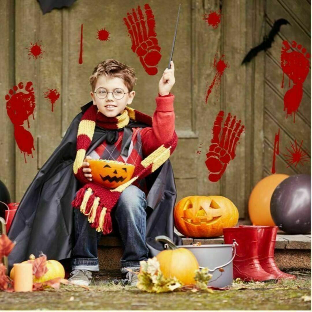 ステッカー大きめセット 3Dホラーハロウイン7ゾンビ 血まみれ フット