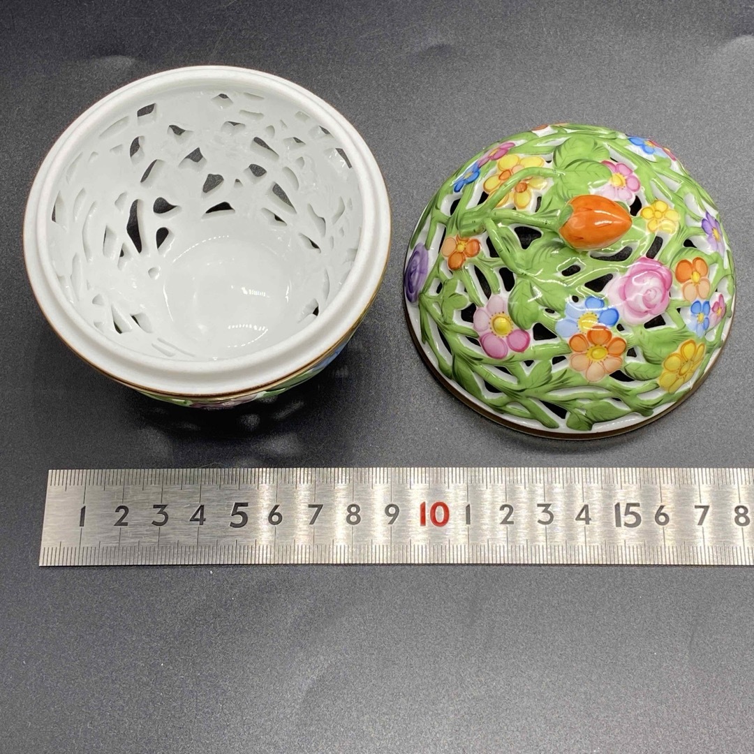 Herend - 箱付き ヘレンド ファンタジー ボンボニエール 透かし小物