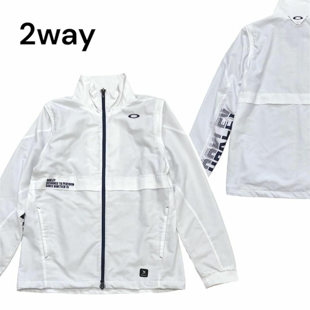 Oakley - OAKLEY スカル フルジップ ウインドジャケット 袖着脱 撥水