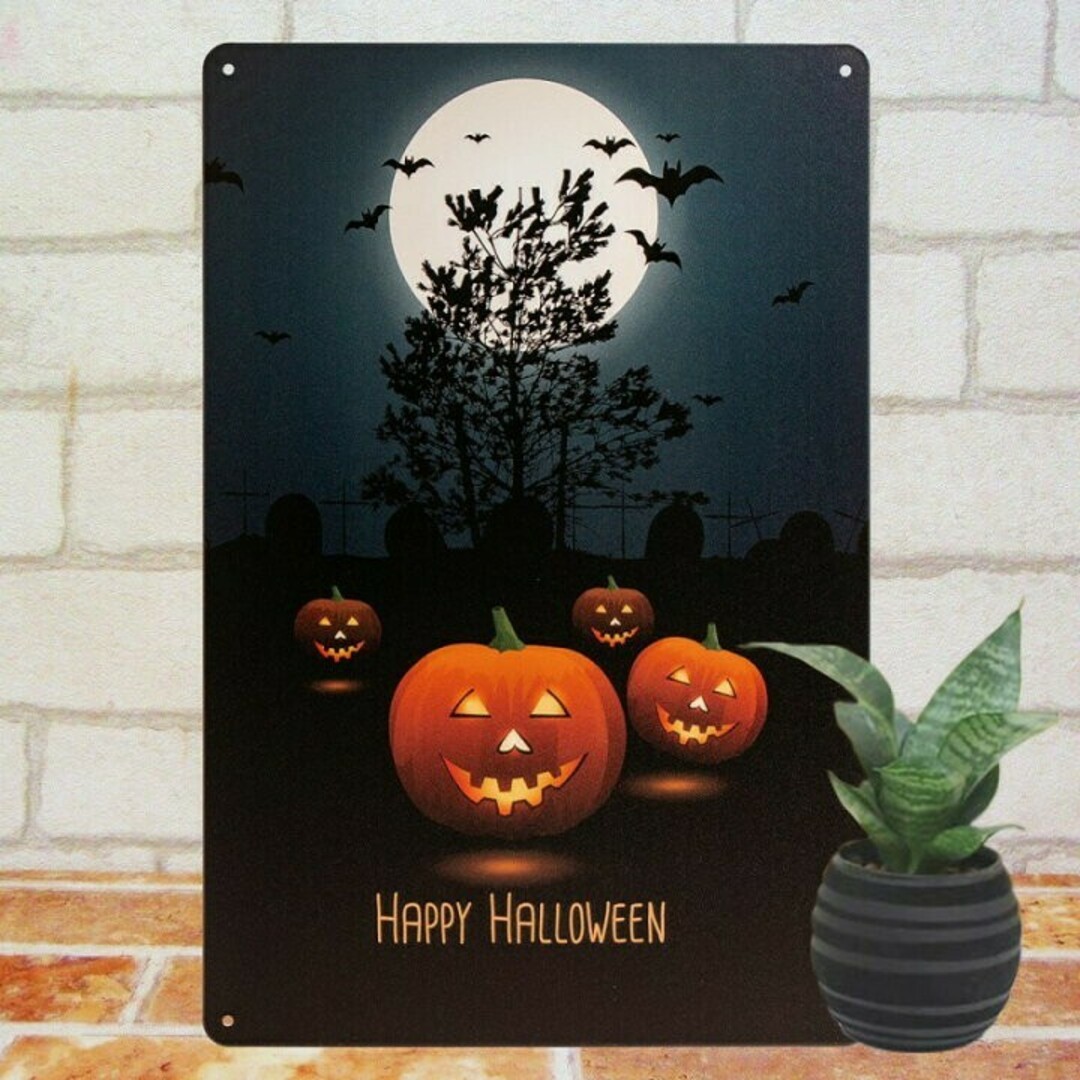 デザイン看板A4】ハロウィン飾りカボチャ☆ポスター絵アメリカン雑貨