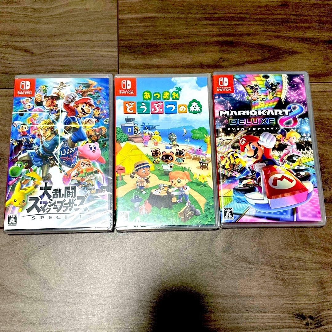 新品未開封】 スマブラ マリオカート あつまれ どうぶつの森 3本セット