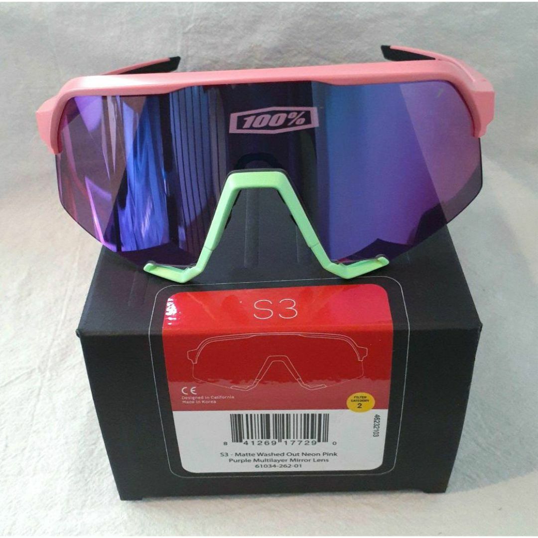100% S3 ネオンピンク パープルミラーレンズ ワンハンドレッドの通販