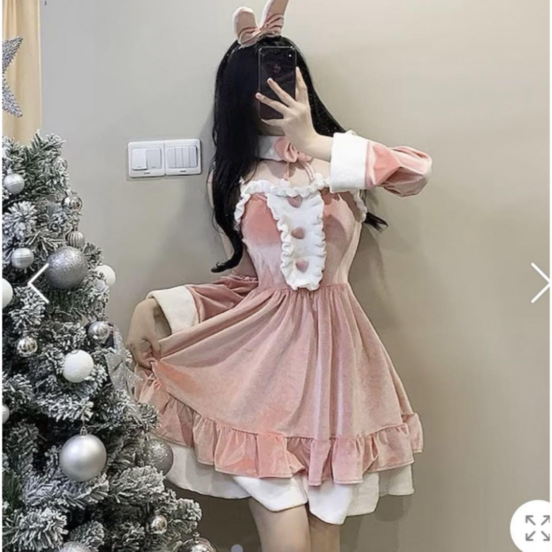 ピンクサンタ サンタ コスプレ クリスマス うさぎ バニーの通販 by