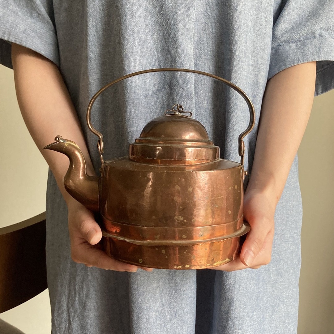 希少 アンティーク 銅製 ケトル やかん 北欧 雑貨 コッパー インテリア