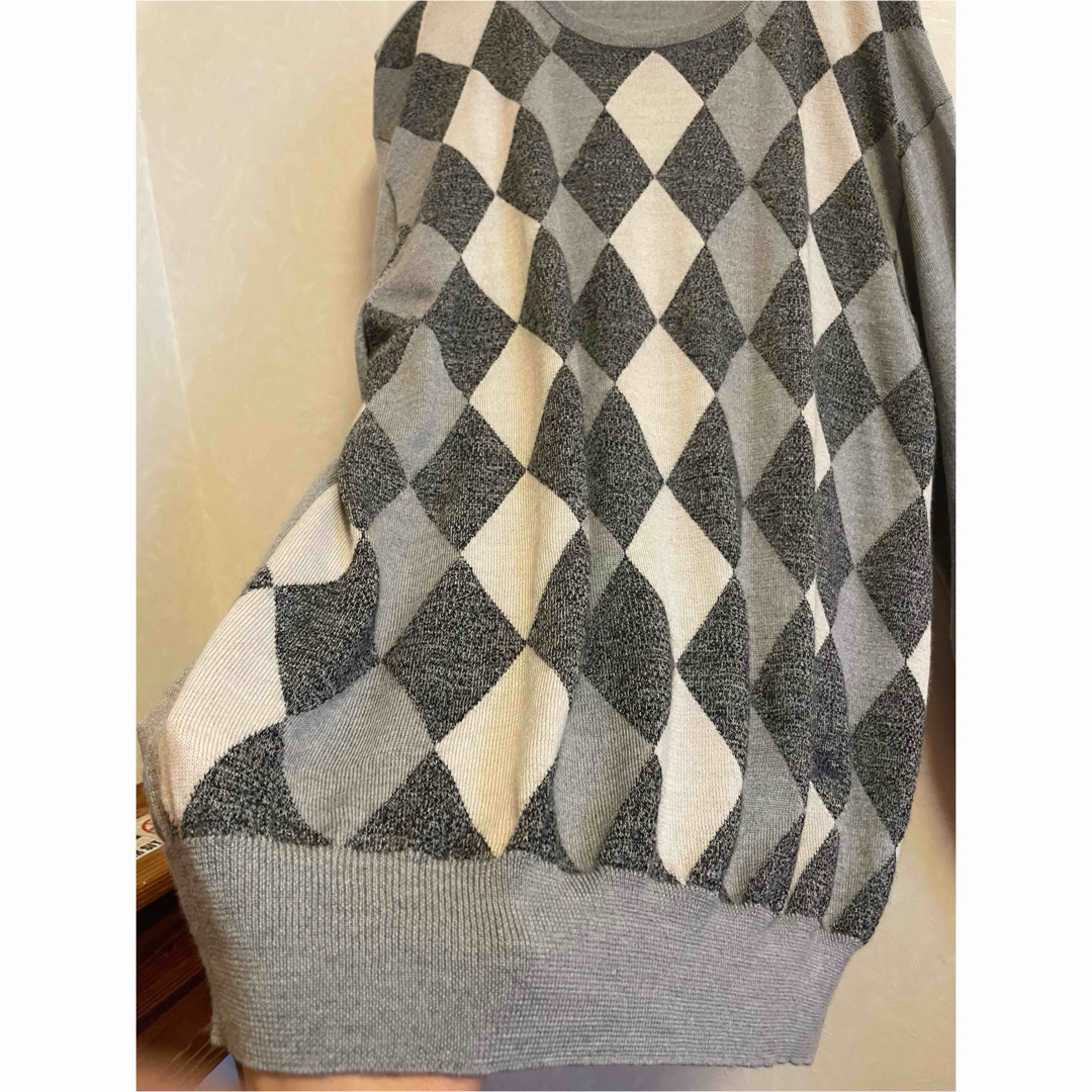 BURBERRY - 【BURBERRY LONDON】ウール100% ダイヤ柄 長袖ニットの通販
