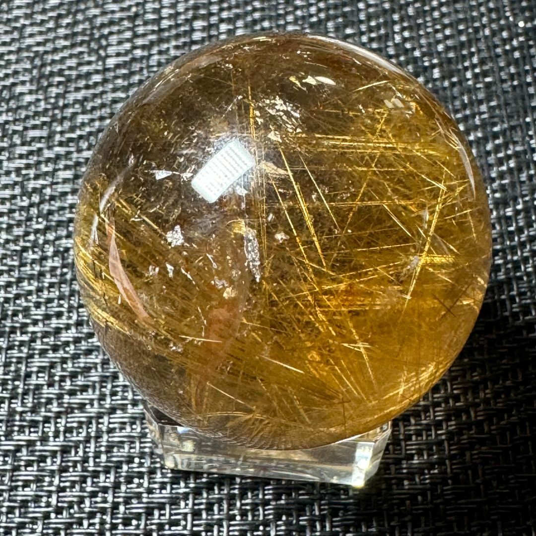 金運アップ◇ゴールドルチルクォーツ◇丸玉 約44.5㎜の通販 by 天然石