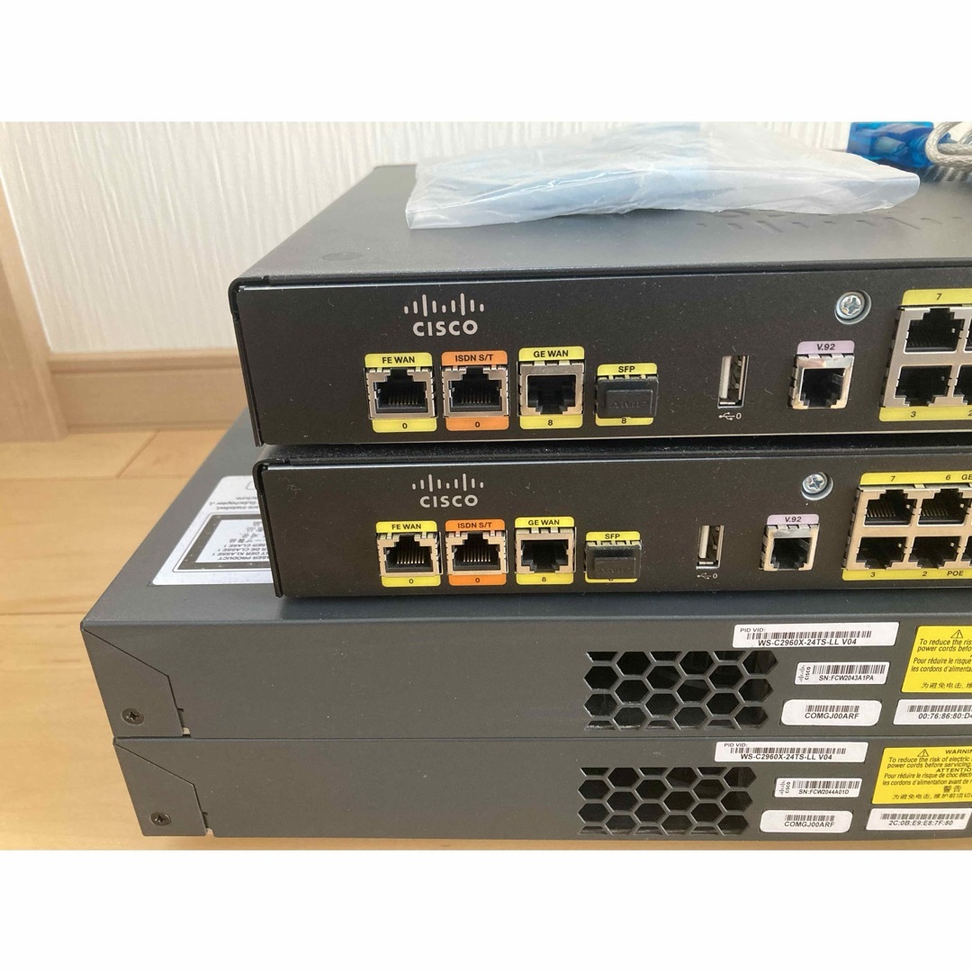 CISCO - 【CCNA、CCNP】4台Cisco891FJ、Catalyst2960Xの通販 by