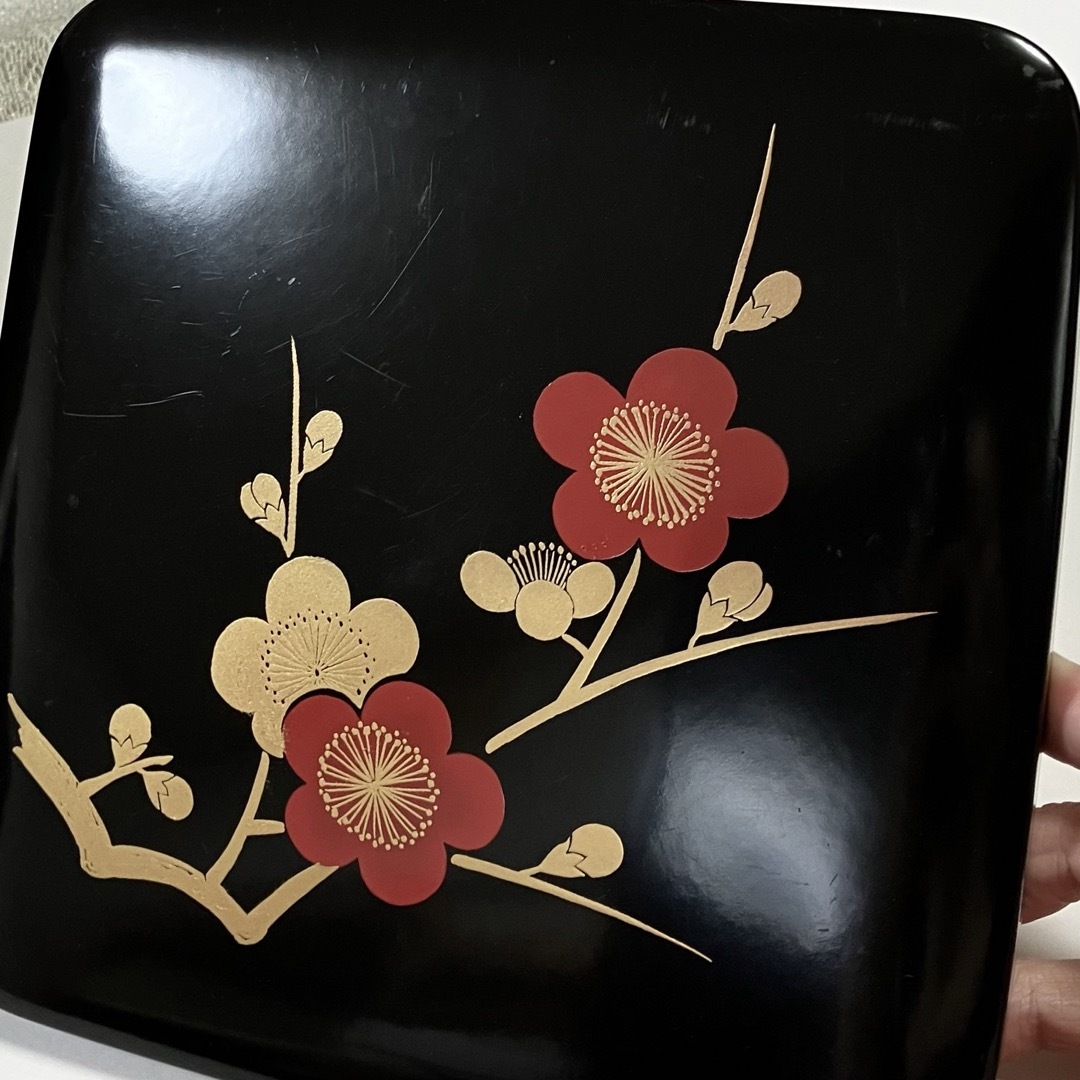 漆器 会津塗 三段 重箱 枝梅 雅匠 黒の通販 by k-mix's shop｜ラクマ