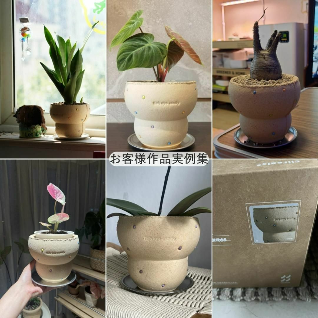 N0282 ciireals 手づくり 高品質 素焼鉢 植木鉢 通気デザイン抜群の