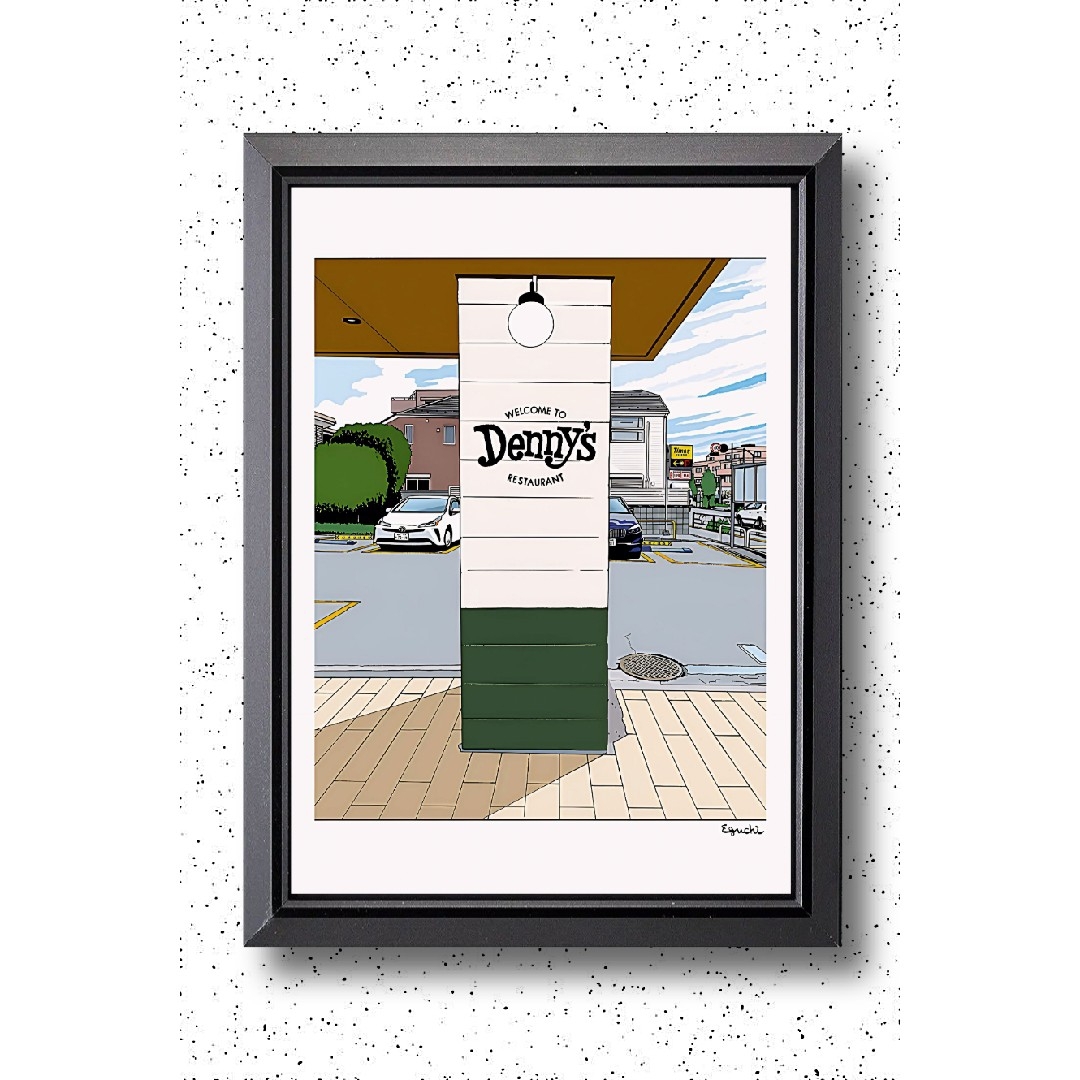 江口寿史 /Denny's・デニーズ【A4サイズ写真ポスター額装付き3点