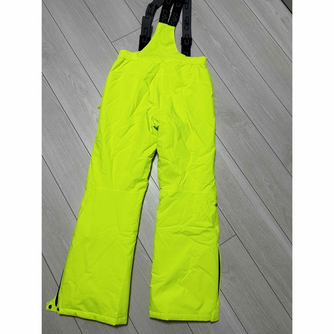 未使用 蛍光イエロー サスペンダー付きスキーウェア スノボーズボン