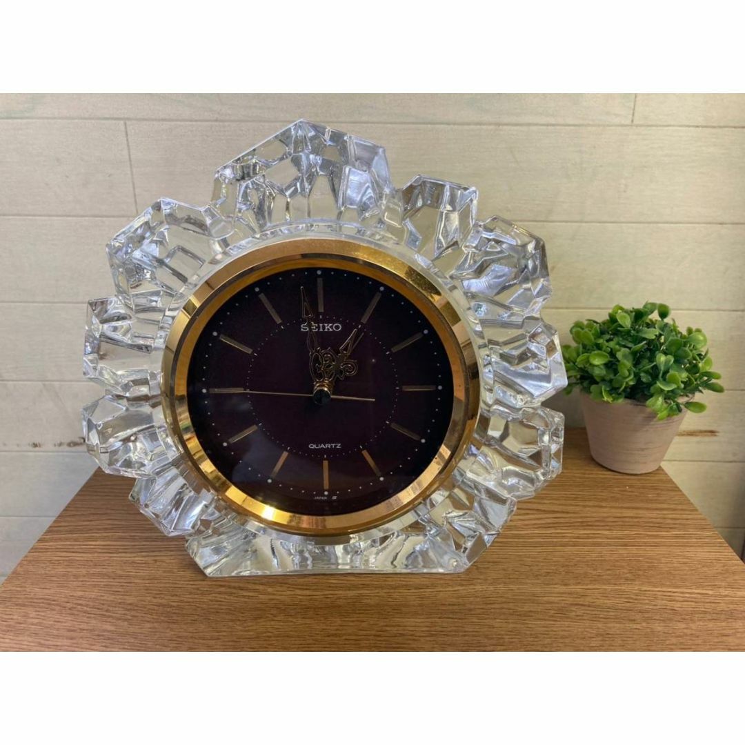 SEIKO - SEIKO セイコー 置時計 クリスタル置き時計 昭和レトロの通販