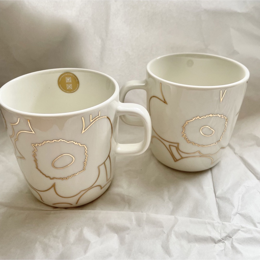 marimekko - マリメッコ 光沢 ゴールド マグカップ ペアセット の通販
