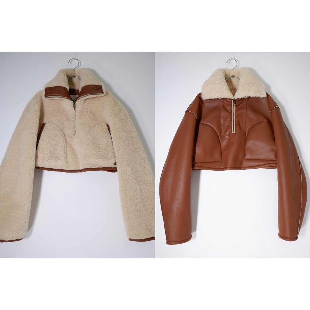 NKNITンニット 2023AW vegan mouton half zip SMALLビーガン ムートン