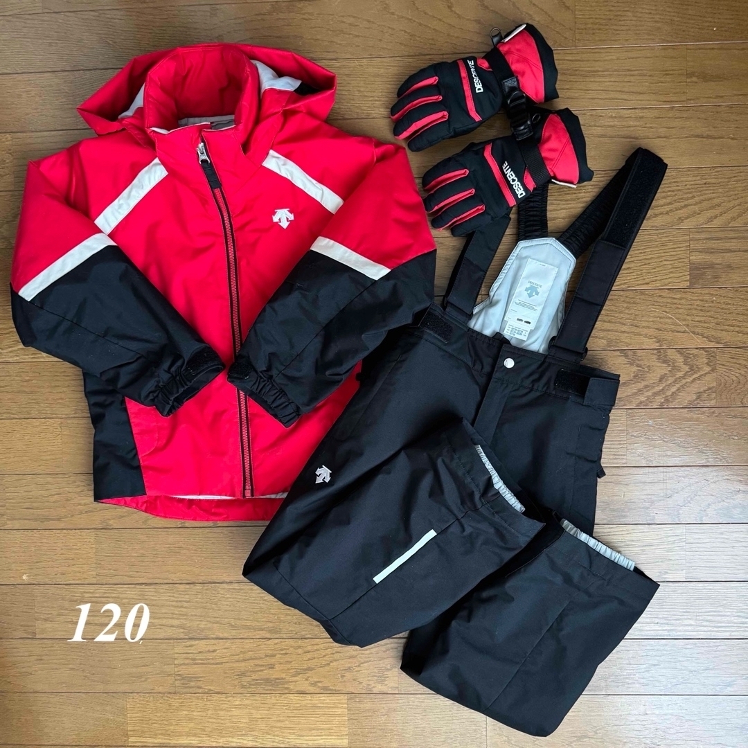 DESCENTE - デサント スキーウエア ジュニア 上下 セット 120 グローブ