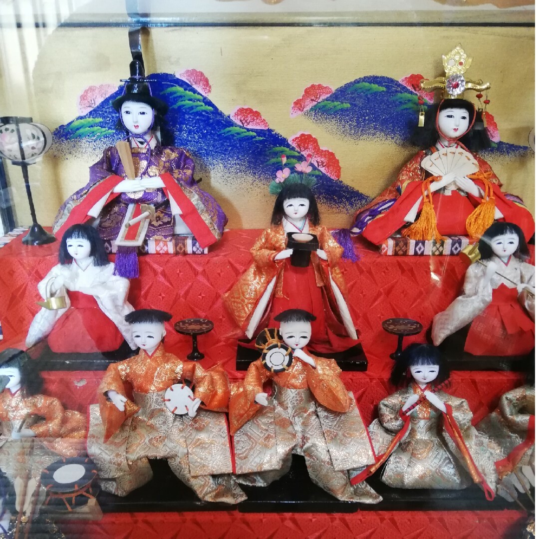 お雛様 ガラスケース入りひな人形 ヴィンテージの通販 by Kicoco ｜ラクマ