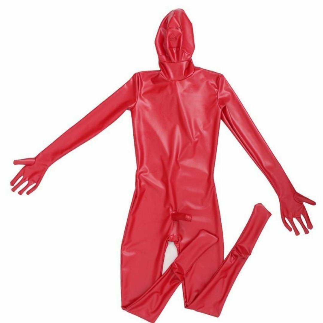 ラテックス ラバースーツ 全身タイツ コスプレ 手袋ソックスマスク一