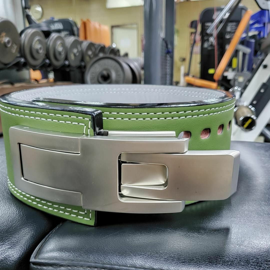 訳あり】 パワーベルト レバーアクション ワンタッチ可変式 白