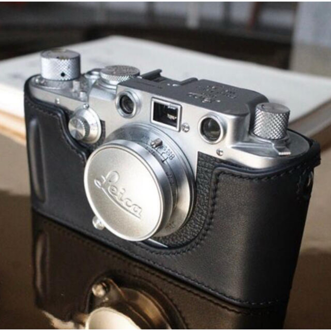 新品 本革カメラケース LEICA ライカ 3f/3c/Ⅲf/Ⅲc用 ブラックの通販
