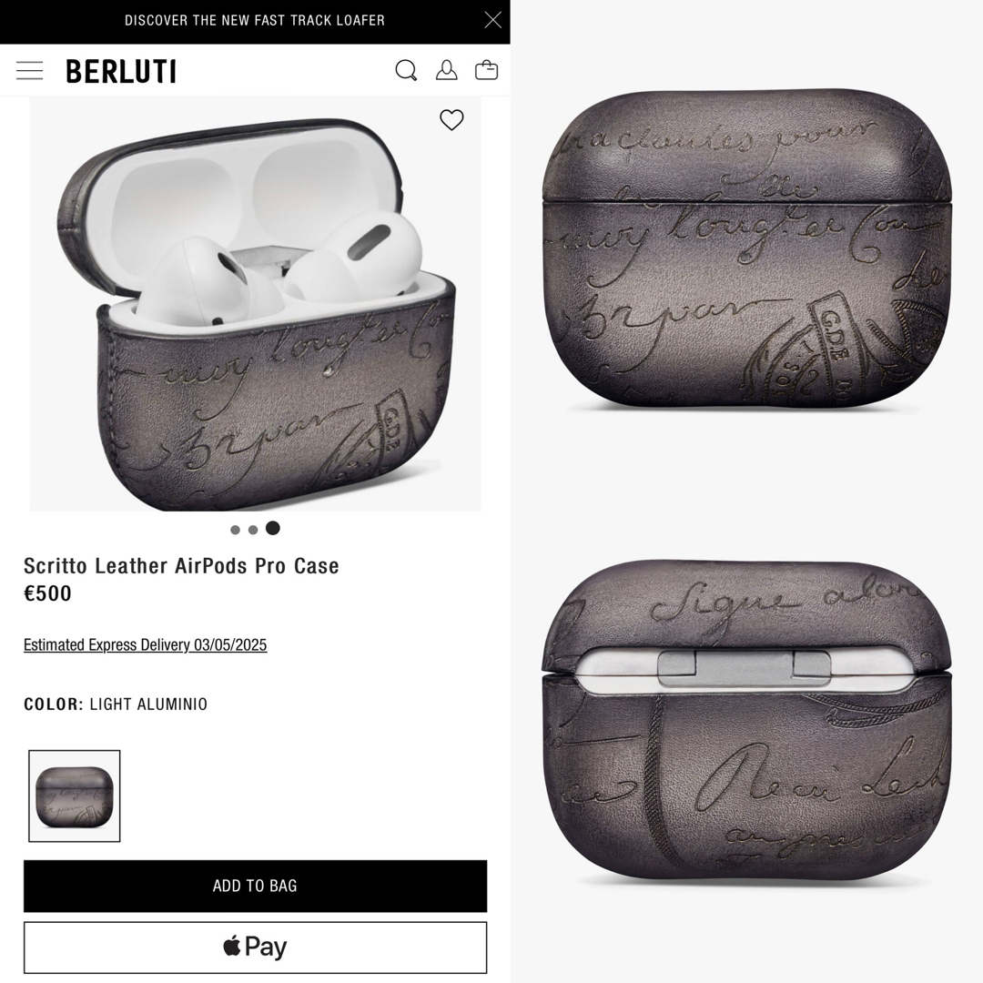 BERLUTI - 定価8,8万 ベルルッティ レザー エアーポッズ ケース ライト