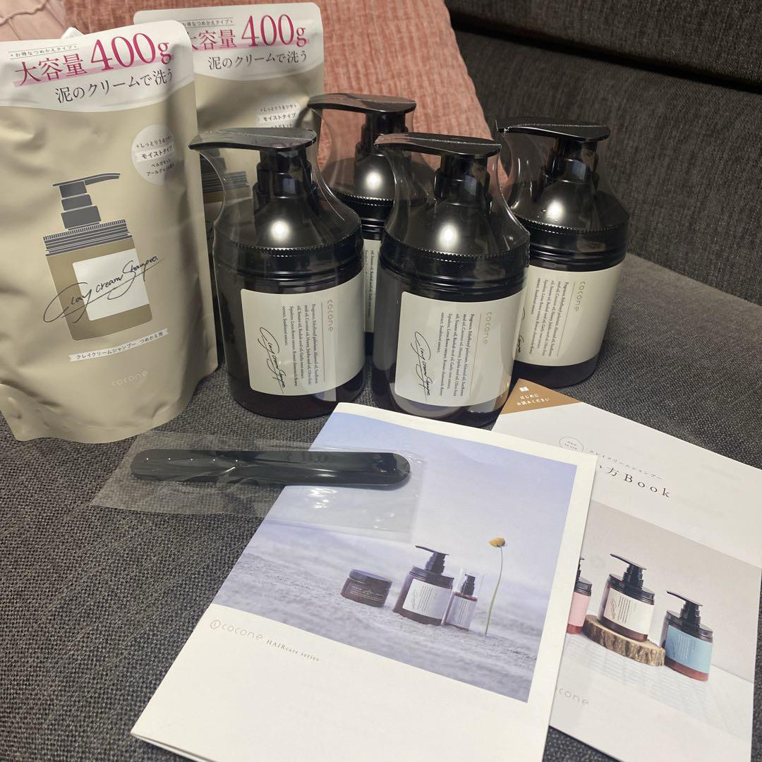 cocone クレイクリームシャンプー ポンプ式4本 + 詰替用2袋の通販 by