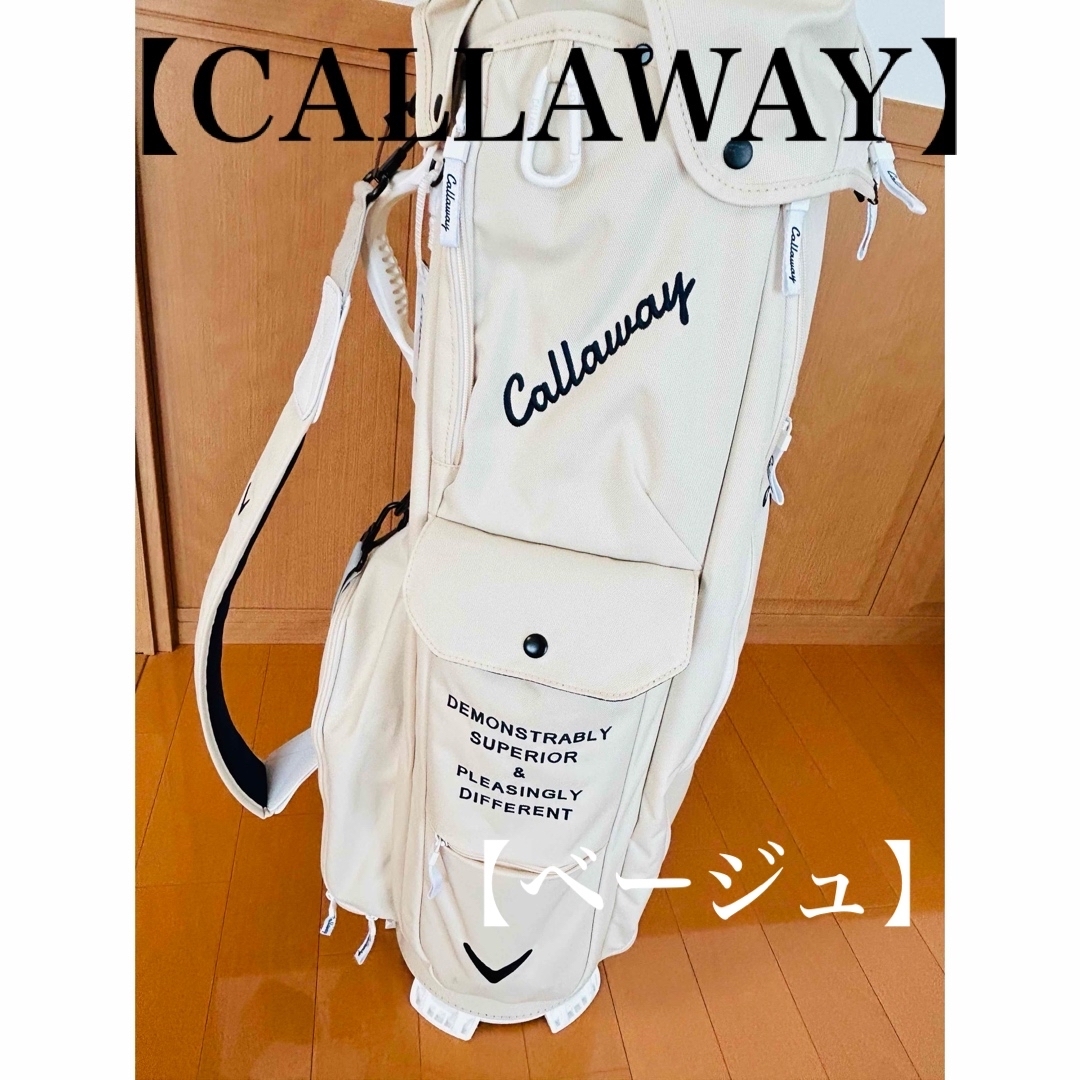 Callaway ゴルフバッグ ベージュ カバー付き帆布レディースメンズ