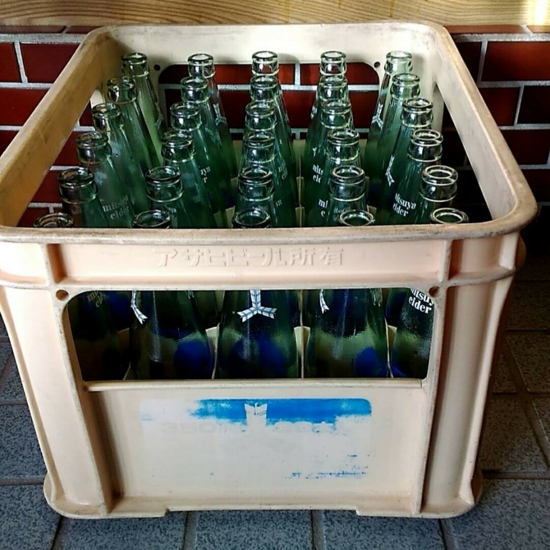 三ツ矢サイダー古空き瓶 30本1ケース アンティーク 昭和レトロの通販
