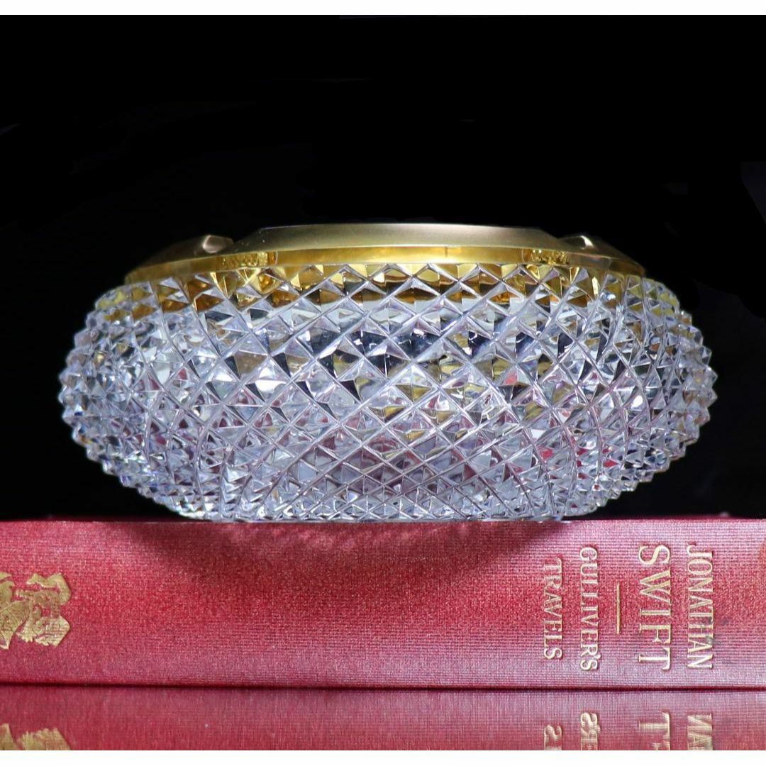 Baccarat - オールド・バカラ 特大サイズ800g 金彩装飾切子灰皿 小物