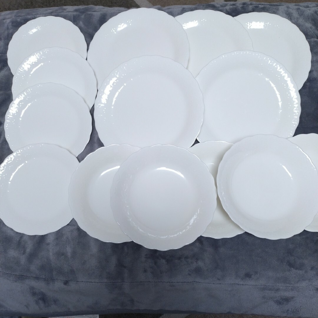 Noritake - 【廃盤品14枚セット】ノリタケ エンボスホワイト ボーン