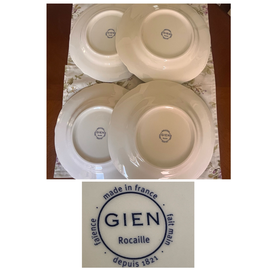 新品】フランス製 ジアン☆ロカイユブラン☆ディナー皿 4枚の通販 by