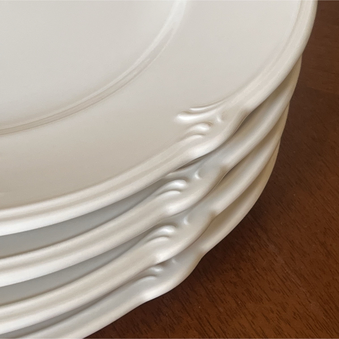 新品】フランス製 ジアン☆ロカイユブラン☆ディナー皿 4枚の通販 by