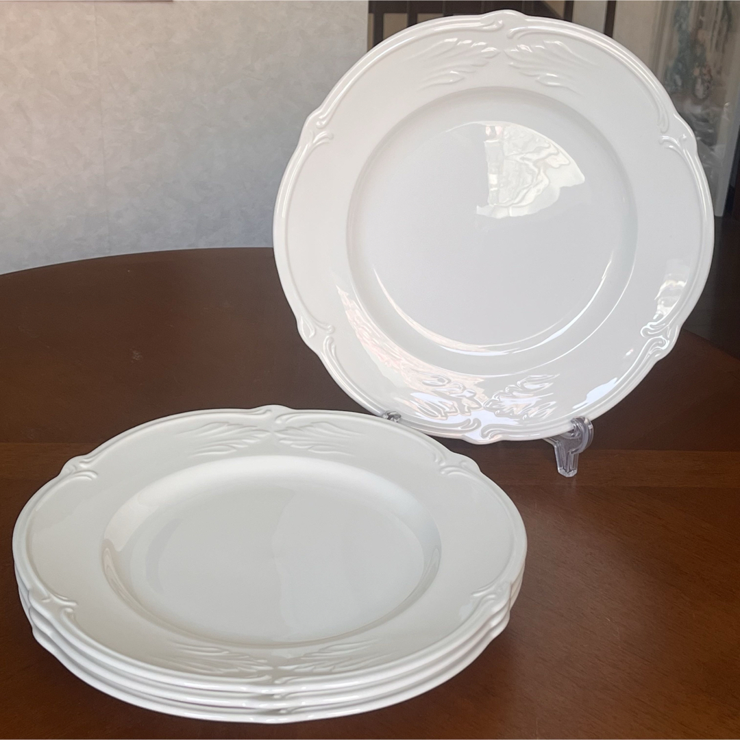 新品】フランス製 ジアン☆ロカイユブラン☆ディナー皿 4枚の通販 by