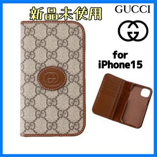 GUCCI - 【新品未使用】 GUCCI スマホケース iPhone15 手帳型 ラストの
