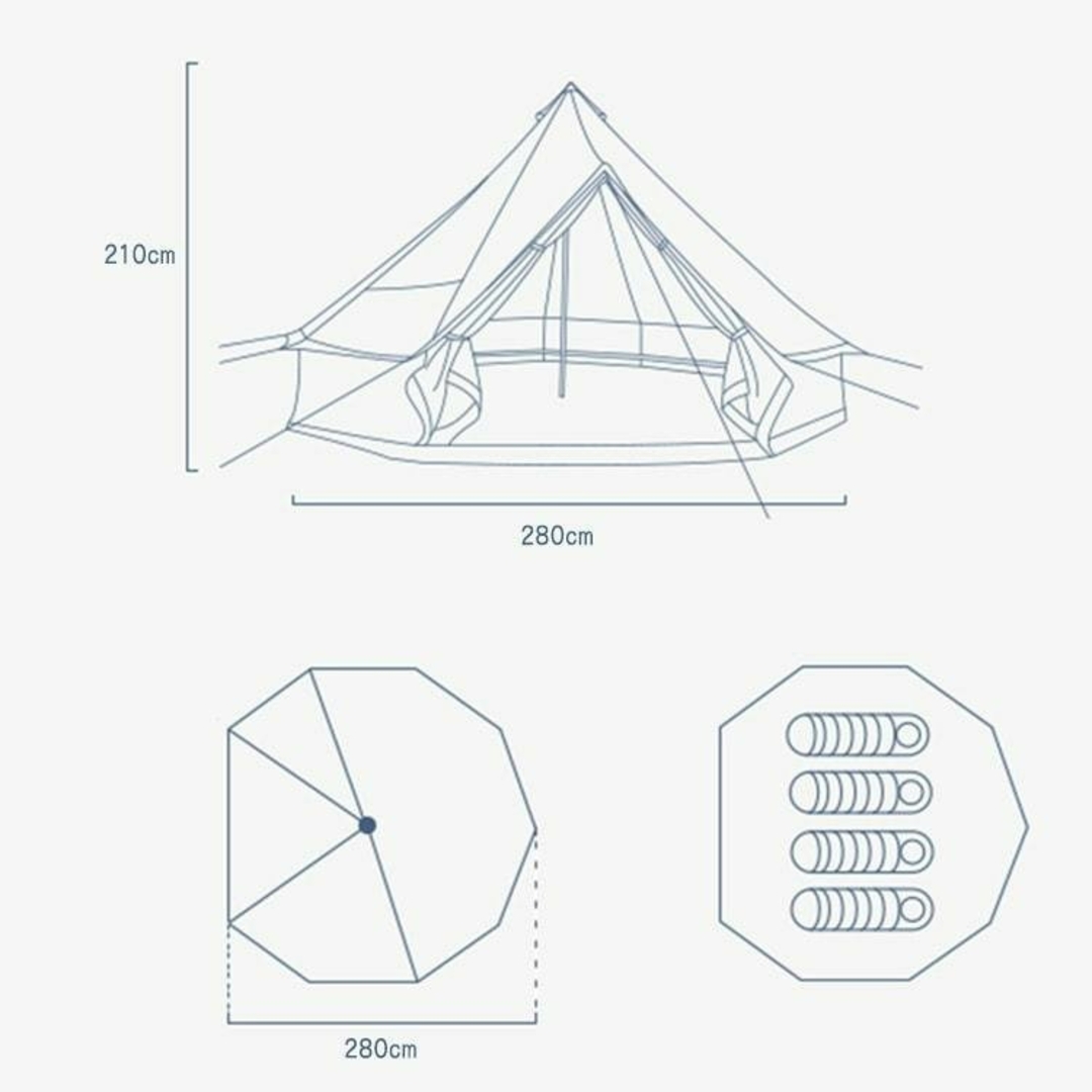 ベルテント 大型テント キャンプ 焚き火 グランピングの通販 by 雑貨