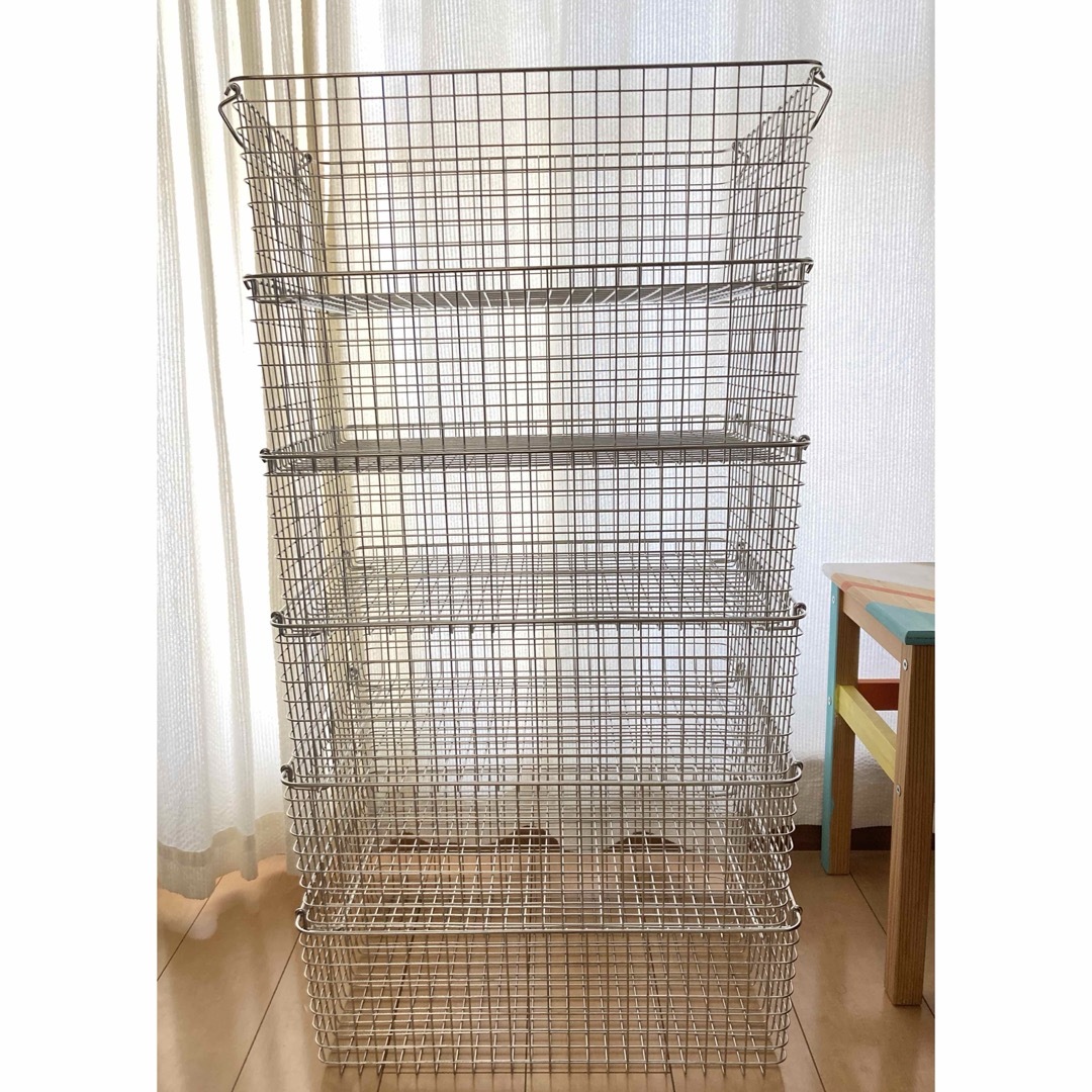 MUJI (無印良品) - 【美品】6個 無印ステンレスワイヤーバスケット6の