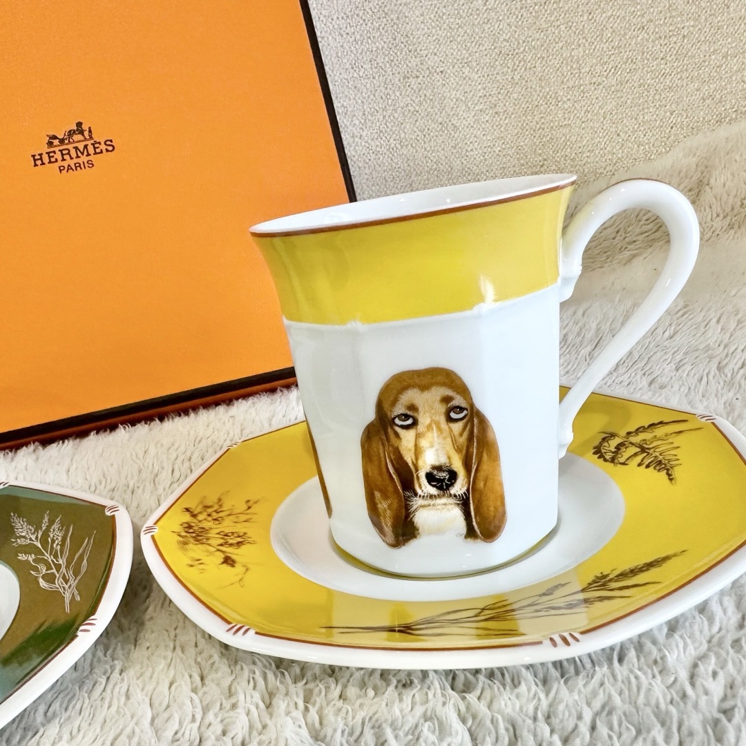 HERMES - HERMES 新品エルメスシャスグリーン緑八角皿カップ＆ソーサー