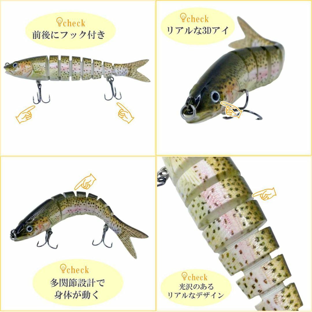 ビッグベイト 3個セット リップレス ルアー スイムベイト ジグ バス