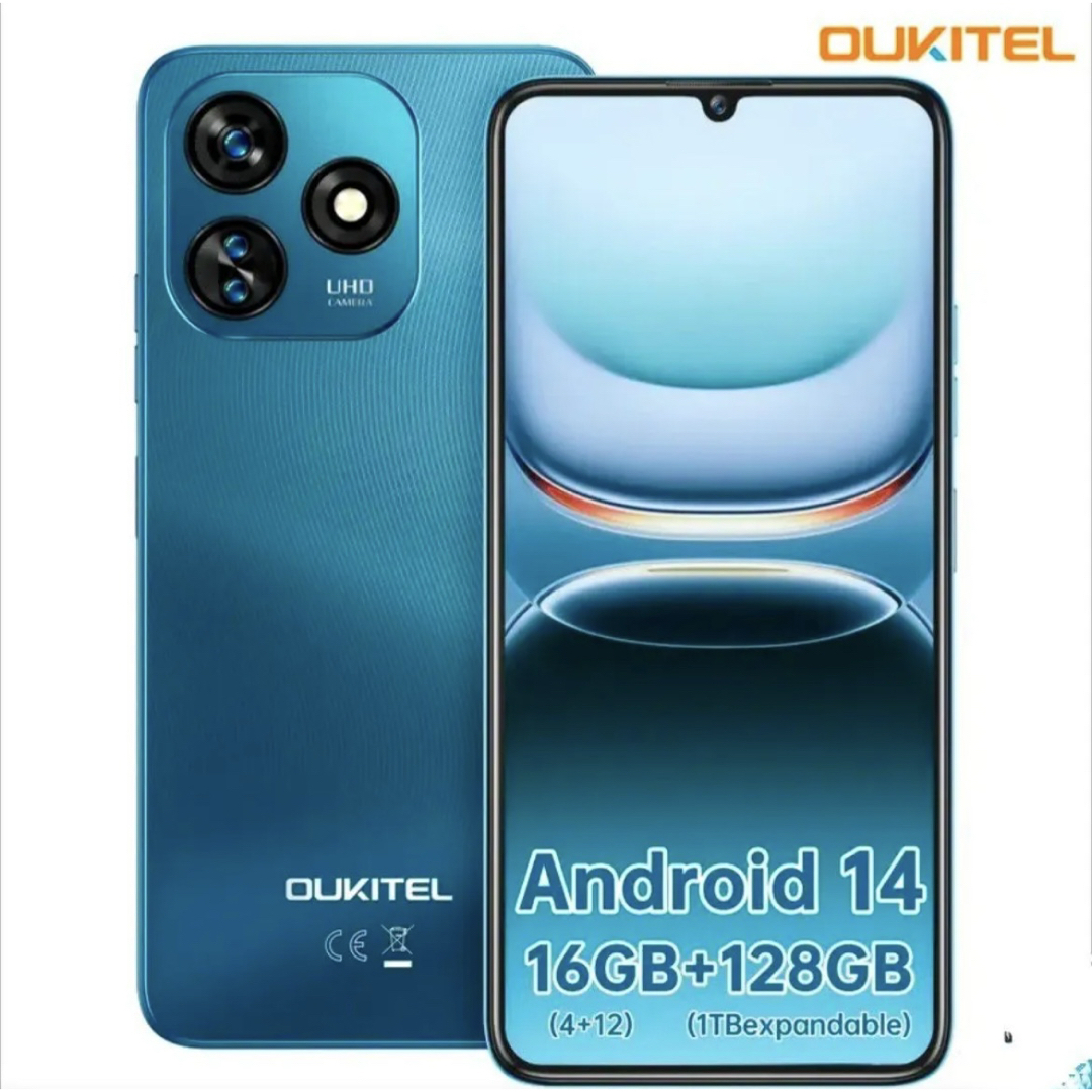 未開封OUKITEL C51 16GB RAM128GB ブラック SIMフリーの通販 by