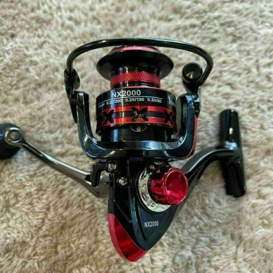 スピニングリール 2000 赤 左右交換可能 海釣り ブラックバス 新品