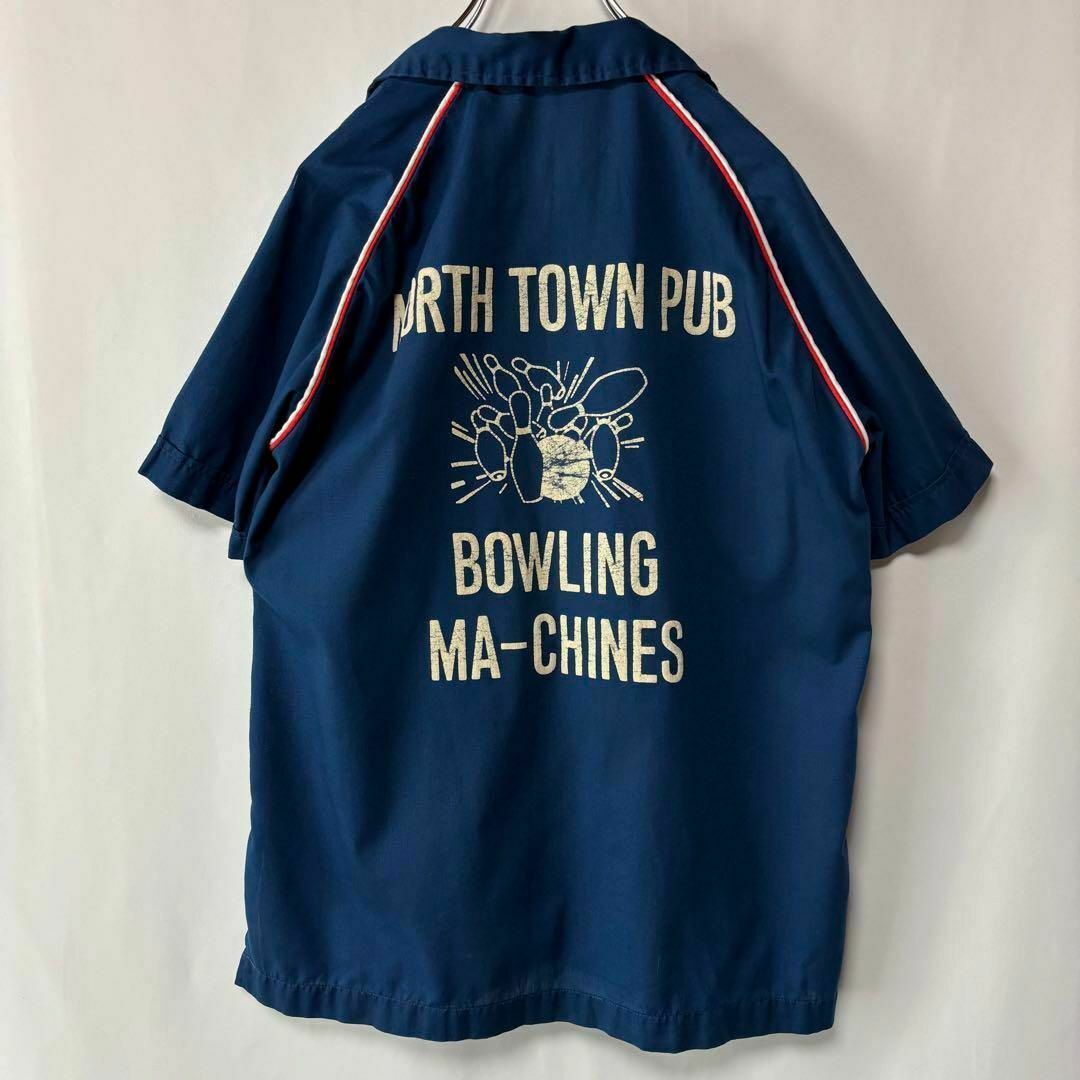 USA製 ヒルトン ボーリングシャツ サイズ38 半袖シャツ ブルー