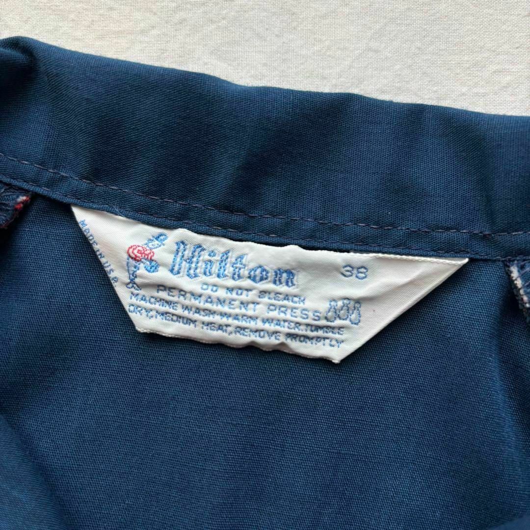 USA製 ヒルトン ボーリングシャツ サイズ38 半袖シャツ ブルー