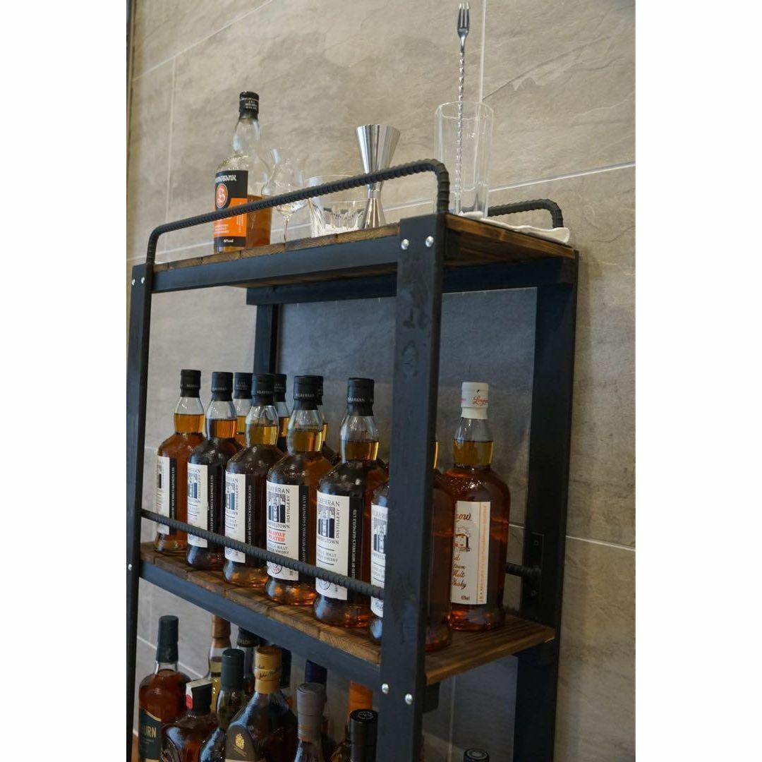 ウィスキーラック ワゴンタイプ 男前インテリア 棚 606の通販 by