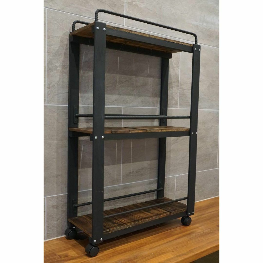 ウィスキーラック ワゴンタイプ 男前インテリア 棚 606の通販 by