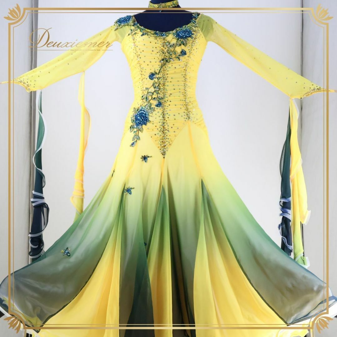 日本製 社交ダンス衣装】イエロー in the MOOD インザムード