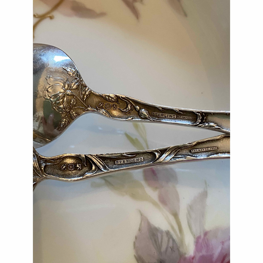 リード＆バートン】純銀「Les Cinq Fleurs」カトラリー 3本セット