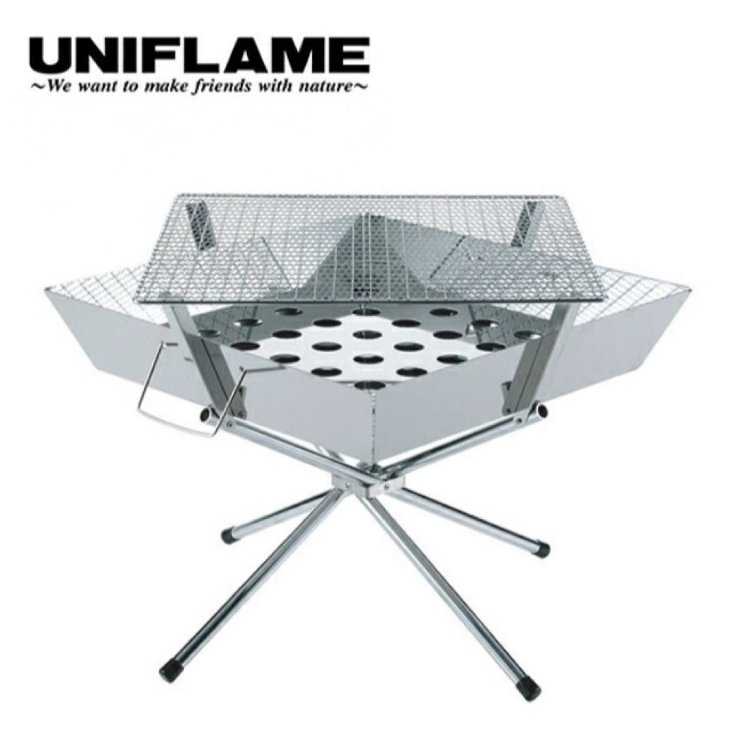 UNIFLAME - UNIFLAME ファイヤグリル+焼き網+ヘビーロストル+収納