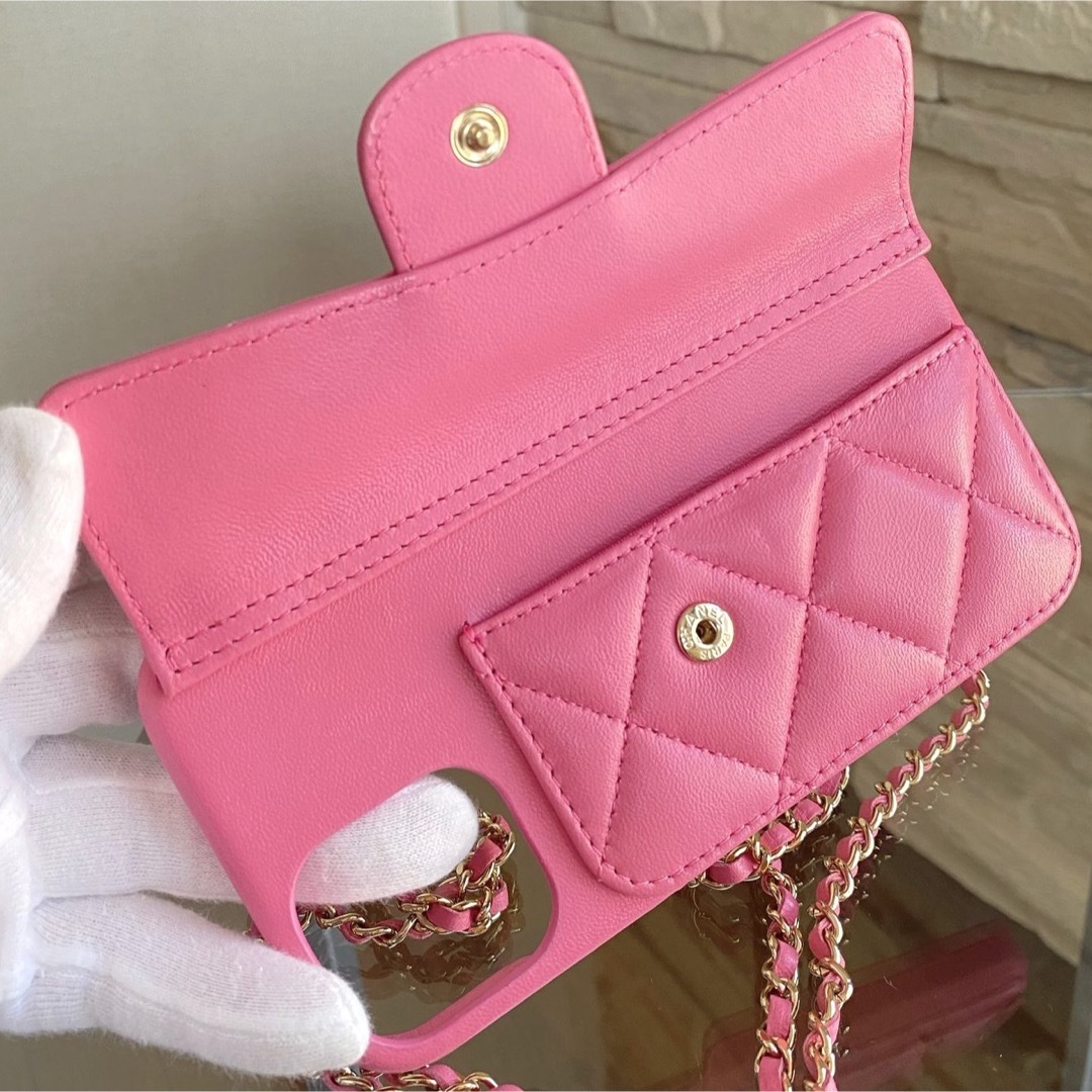 CHANEL - シャネル iPhoneケース マトラッセ ピンク iPhone12 PROの