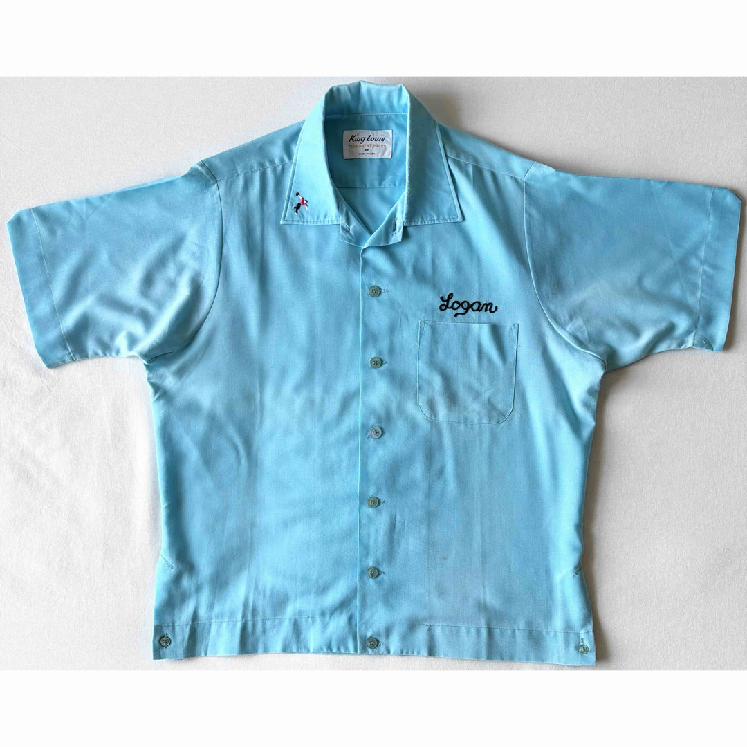 VINTAGE - 70's USA製 キングルイ King Louie ボーリングシャツ 刺繍の