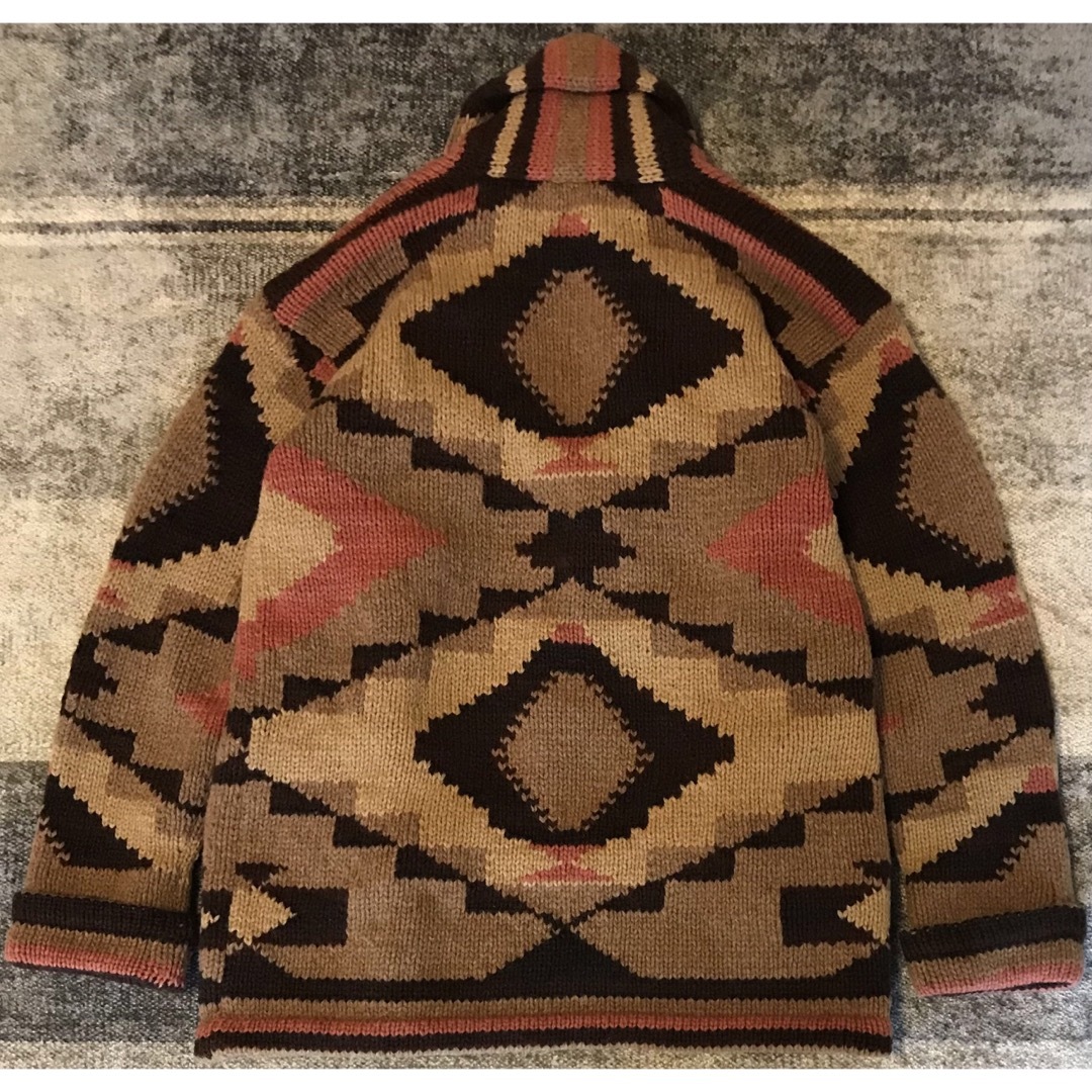 極上のナバホ柄 肉厚 90's ラルフローレン カントリー ニット ガウン S